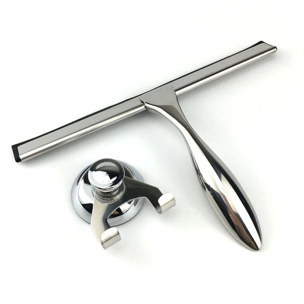 

3pcs Stainless Steel Glass Shower Squeegee Bathroom Silver Wiper Durable Rust Proof Cleaning Wall Door Mirror Window Tiles