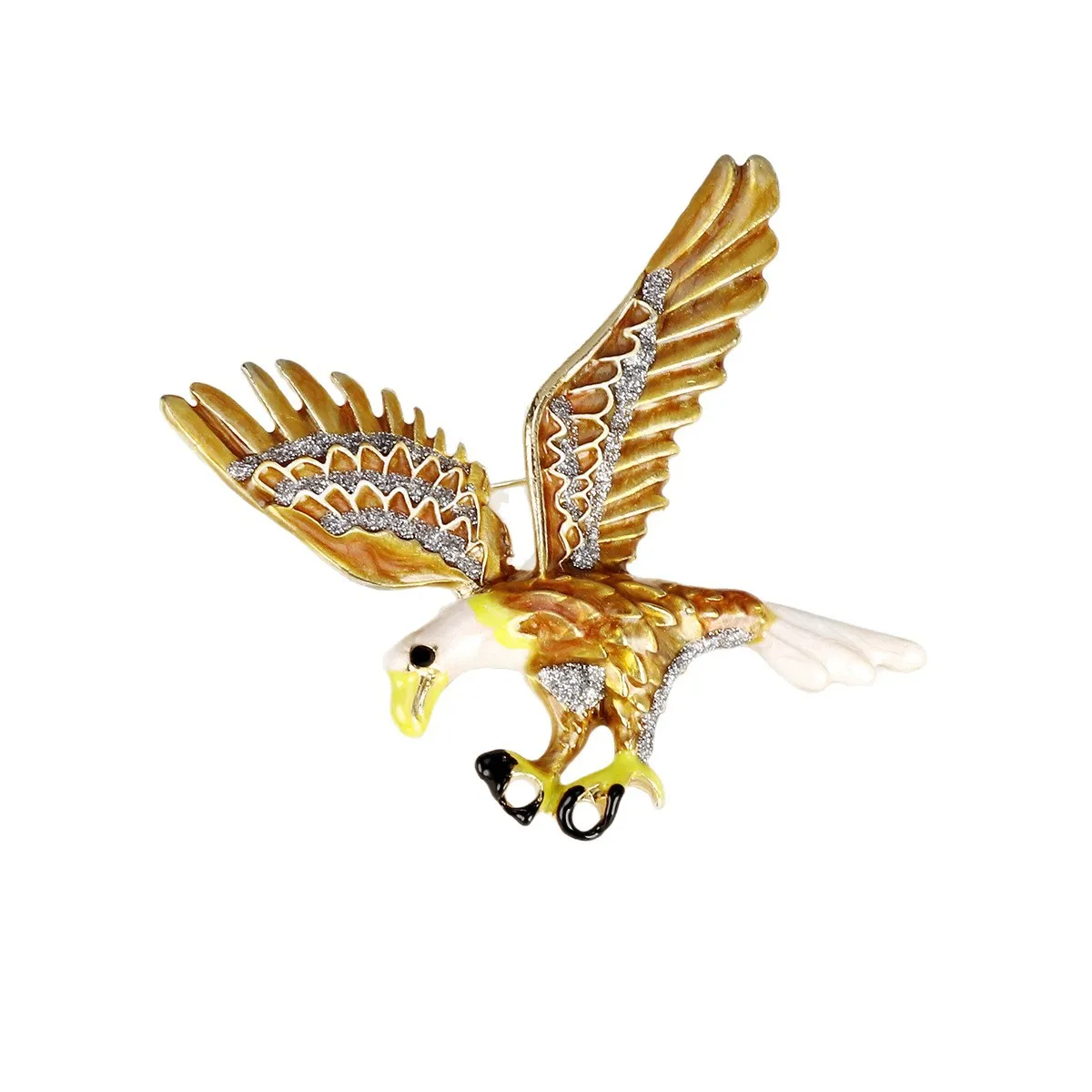 

Retro Eagle Brooch For Both Men And Women, Cute Painted Golden Bird Pin, Banquet And Party Coat, daily Jewelry Accessories