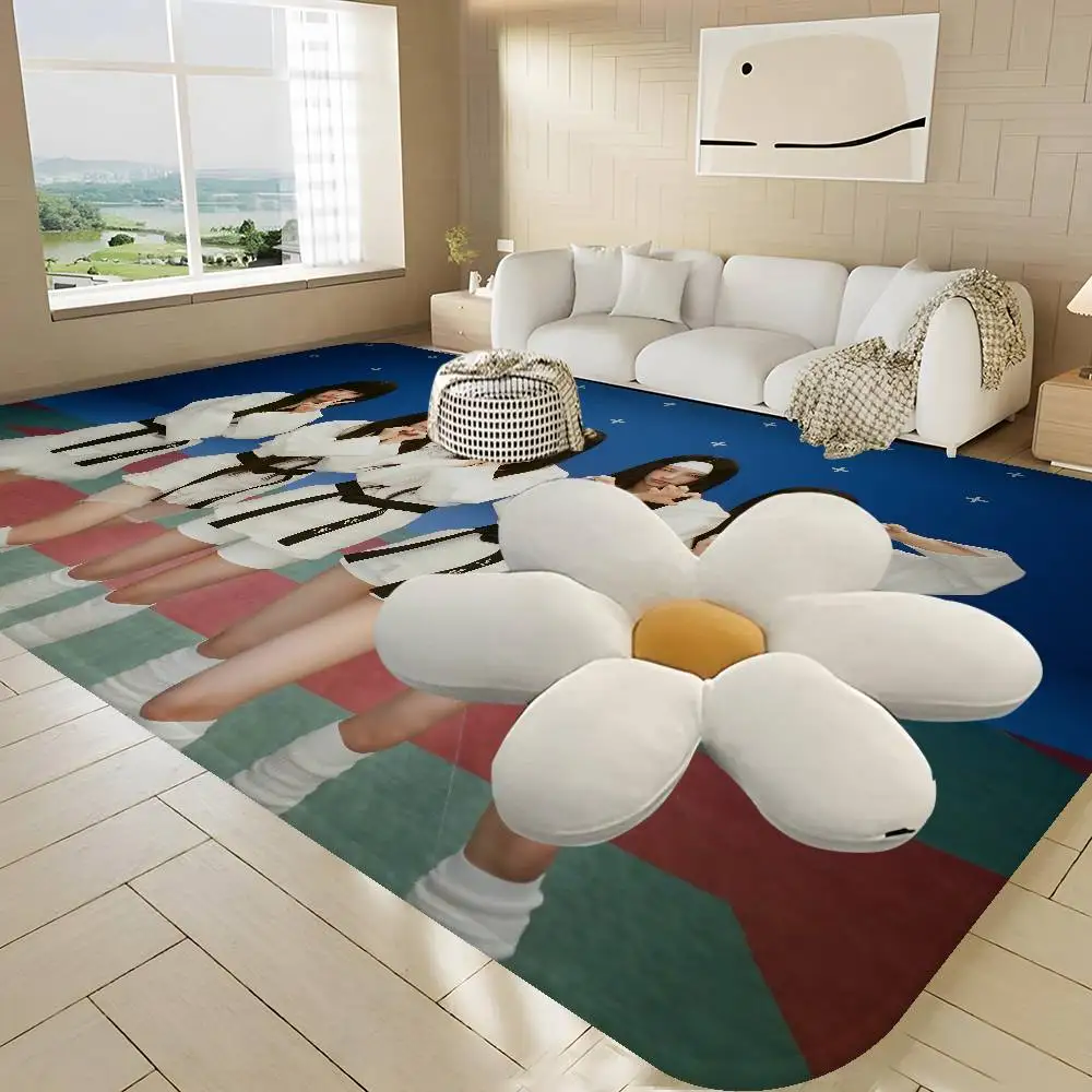 Kpop Group I-Illit Floor Mat INS Style Soft Bedroom Floor House Laundry Room Mat Anti-skid Household Carpets