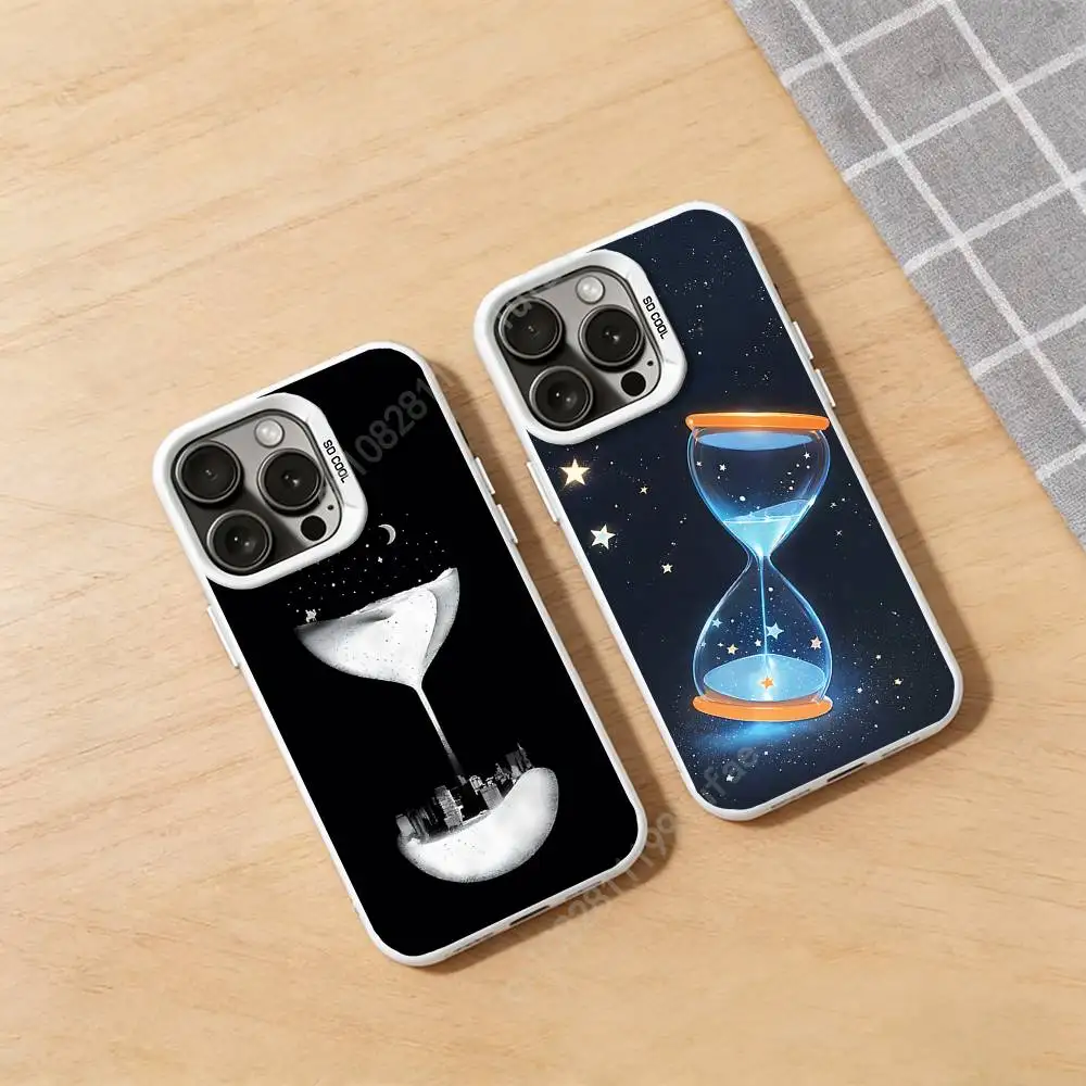 

Hourglass Time Sand Phone Case for iPhone 17 16 Max Mini 15 14 13 Pro Plus 12 11 X XS Air Hard Protector