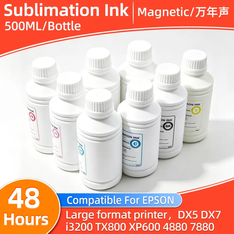 500ML Sublimation ink for eposn Large format printer DX5 DX7 i3200 TX800 XP600 4880 7880 T5270 T7200 P6000 9600 7600 4800 9800
