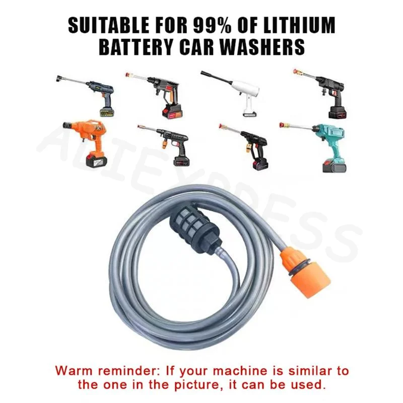 Water Inlet Pipe Set for Lithium Battery Wash Gun Eco-Friendly PVC Material 7M Hose for Pet Bathing Home Car Washing Use