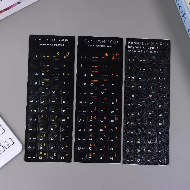 

5 шт. корейских наклеек на клавиатуру, водонепроницаемые наклейки из ПВХ для ноутбуков, настольных ПК, универсальные декоративные наклейки