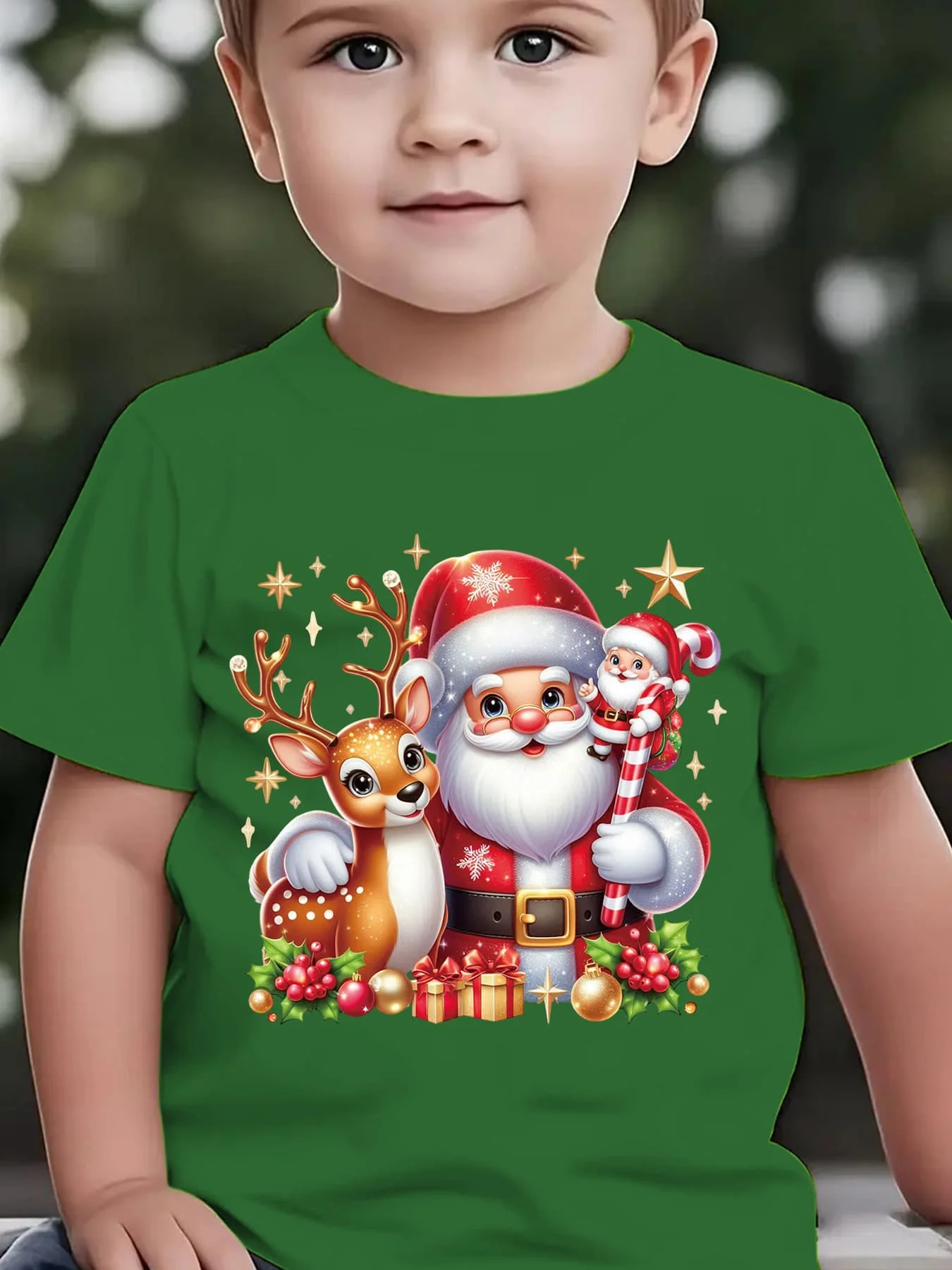 CHRISTMAS Christmas Summer Children's Fashion T-shirt 