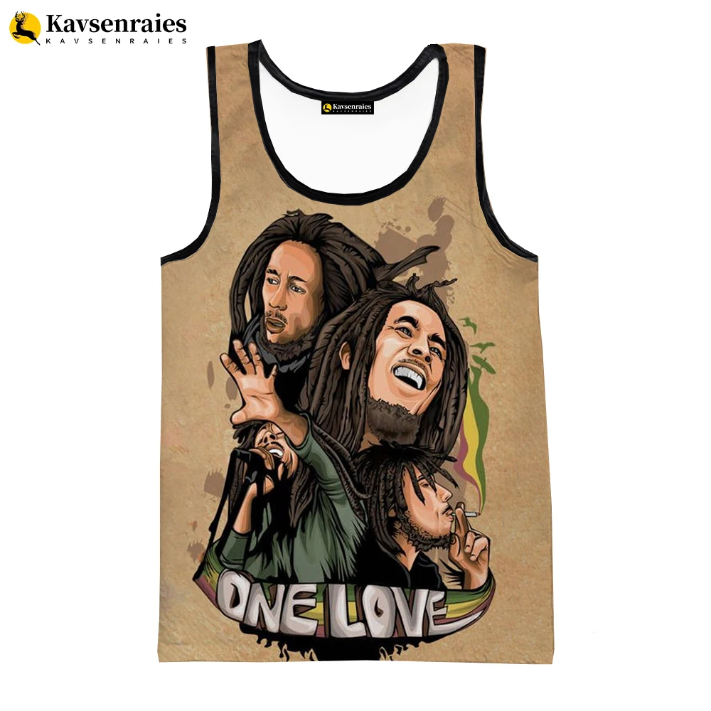 Bob Marley 3D Gedrukt Tank Tops Herenkleding Mouwloze Shirts Hip Hop Harajuku Streetwear Oversized Tops Tees Ropa Hombre