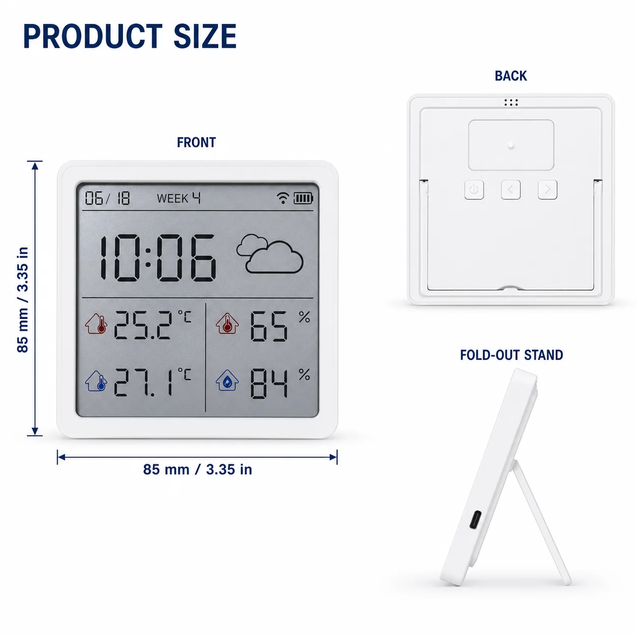 Tuya Electronic Temperature Humidity Sensor Wifi Smart Electric Digital Hygrometer Thermometer Clocks Weather Station