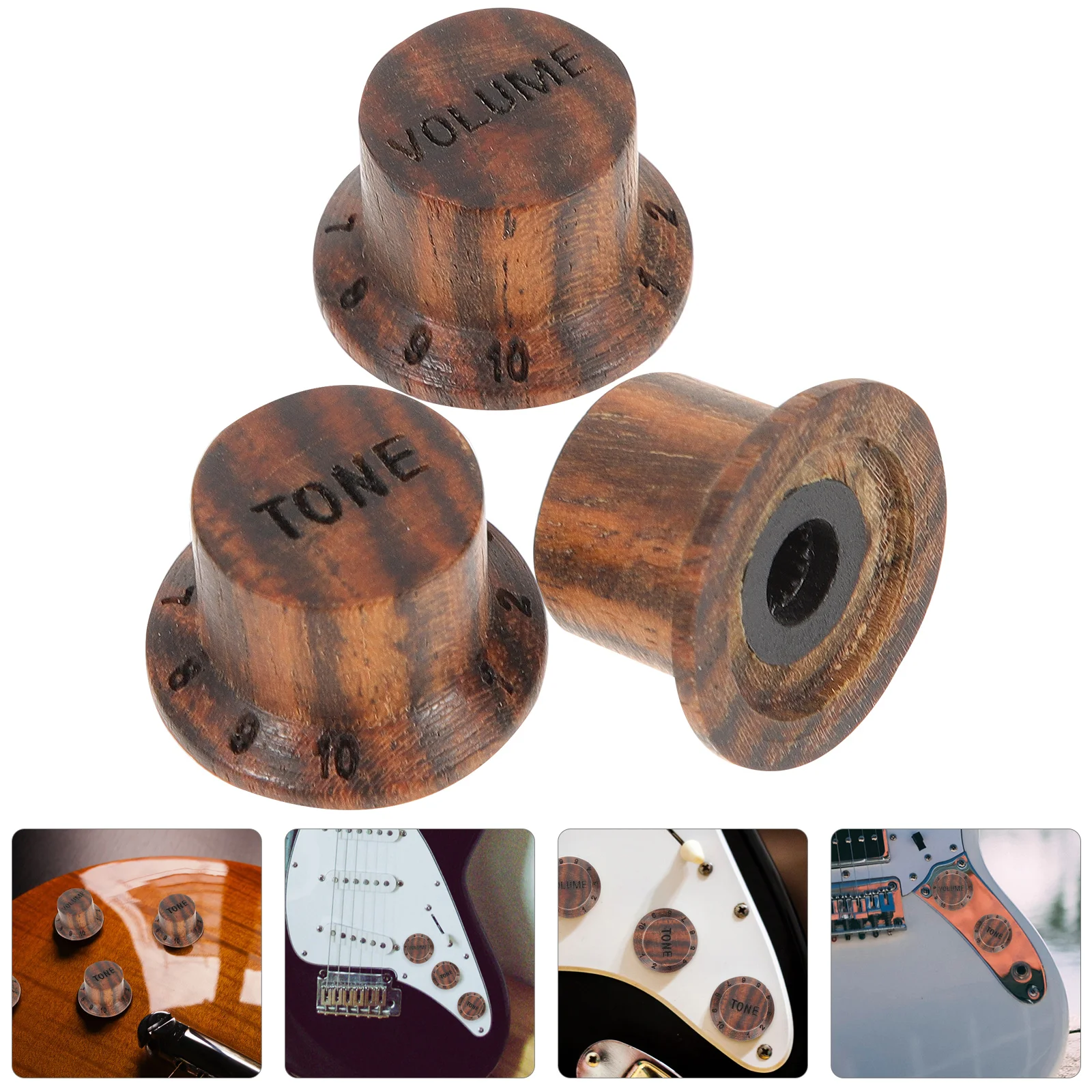 

3 Pcs Guitar Knob Bass Knobs Volume Control Electric and Tone Speaker Parts Hand