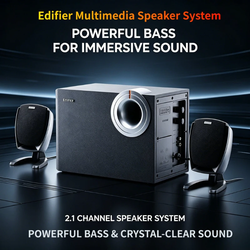 Edifer/Rambler-R201T06, Altavoz multimedia 2.1 para ordenador, subwoofer de madera, para ordenador portátil, PC, teléfono, Mp3