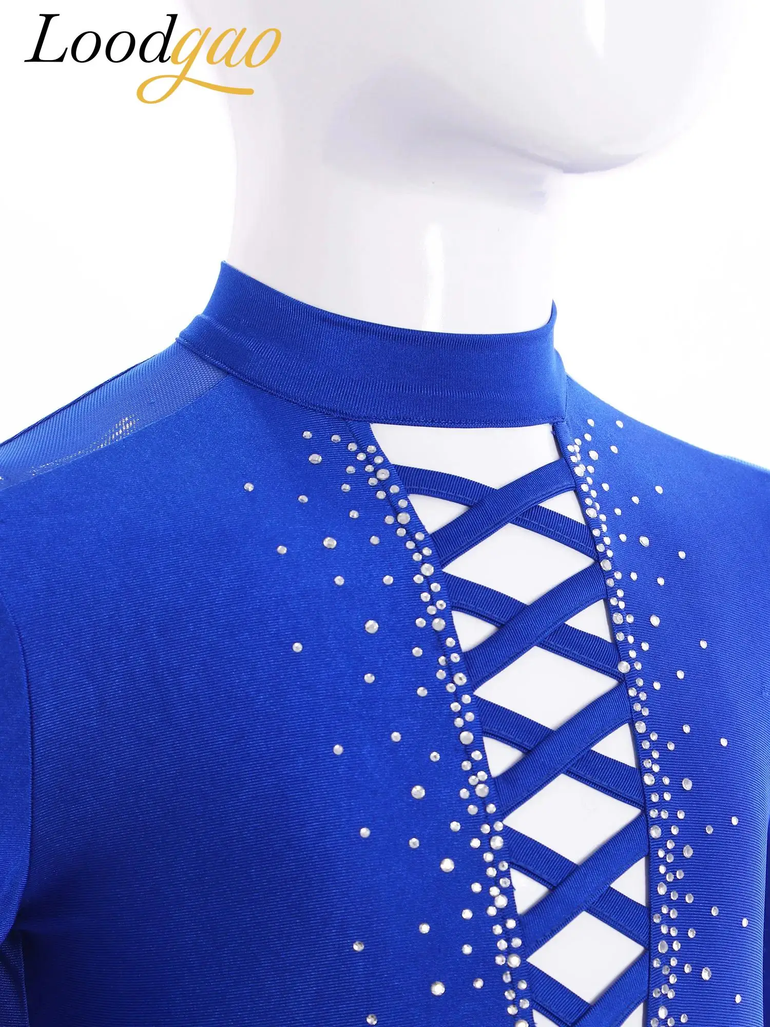 

Kids Figure Skating Leotard Rhinestones Salsa Leotards Latin Dance Bodysuit Tango Gymnastics Bodysuit for Boys Dancewear