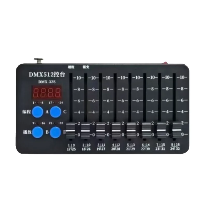 

Mini Battery DMX512 Console 32CH Rechargeable Stage Light Controller With Wireless DMX512 Male Function
