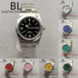 BLIGER-reloj mecánico de 39mm para hombre, pulsera de mano con 24 joyas, pulido, estéril, NH35, MIYOTA 8215, PT5000, correa de ostra, tornillo trasero, cristal de zafiro, nuevo