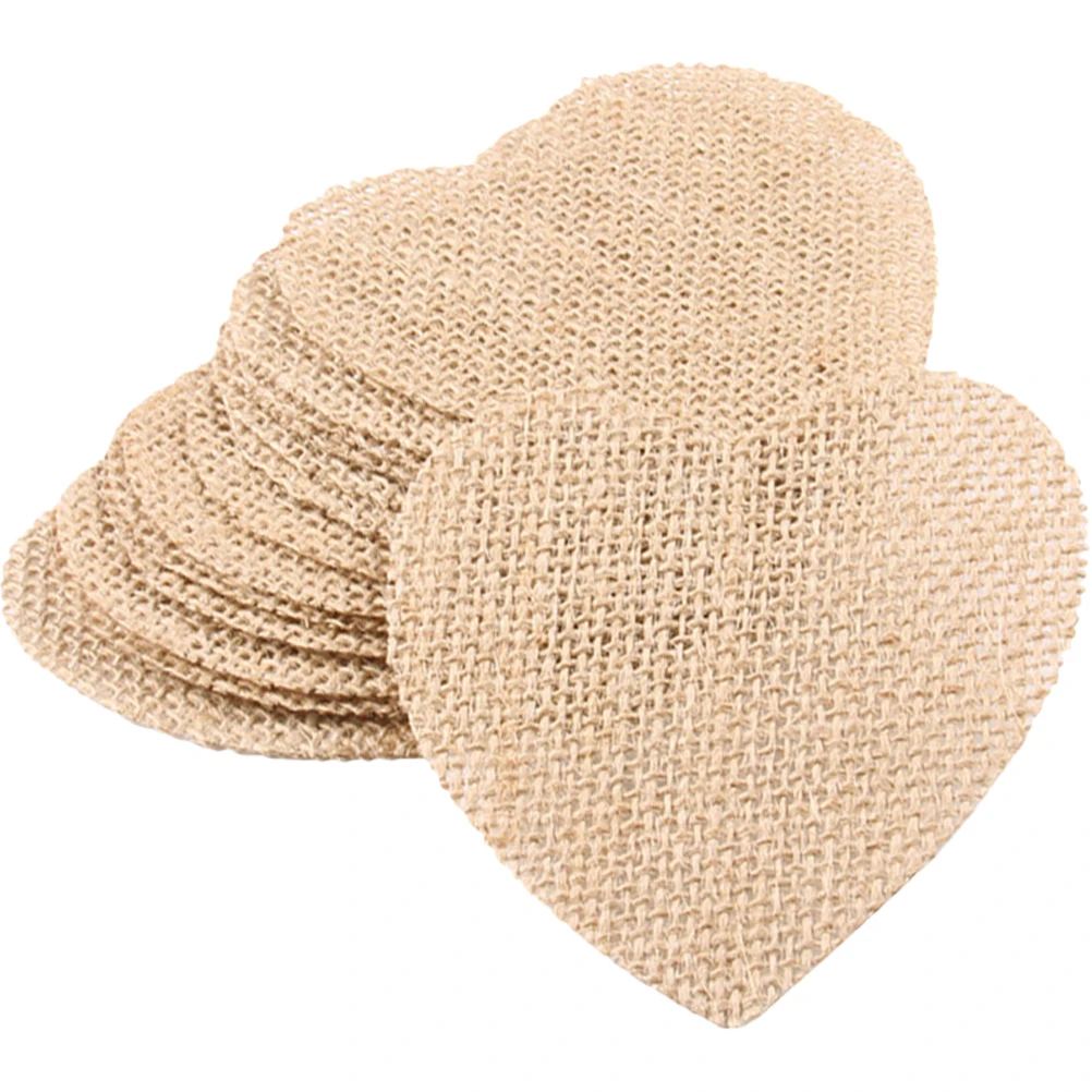 

20Pcs Heart Burlap Cutouts Unfinished Crafts Christmas Tree Hanging Fabric Cutouts Ornaments Decoration Burlap Shapes for Crafts