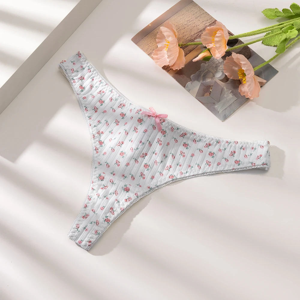 WarmSteps - Juego de 3 Tangas de Cintura Baja para Mujer, con Estampado Dulce y Moderno, Ropa Interior Suave y Cómoda, Sexy, Talla Grande, T-Back