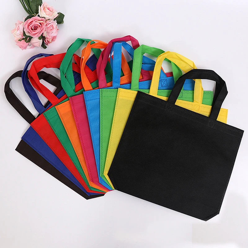 20 pezzi Borsa non tessuta Borse per la spesa borsa tote personalizzata in tela bolsas de tela para compras Logo stampato personalizzato