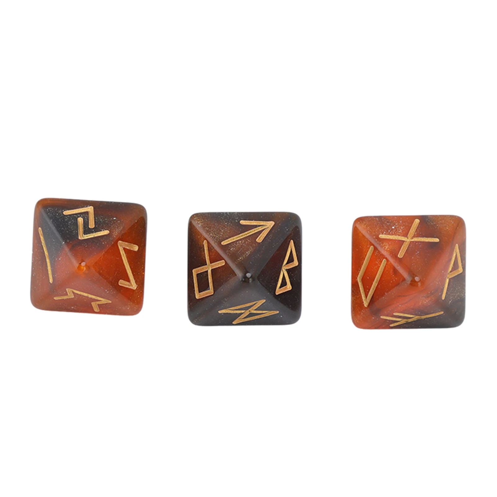 3Pcs Rune Dice 8 Sided Mystic Vivid Colors Astrology Learning Prediction Polyhedral Dice Set for Adults