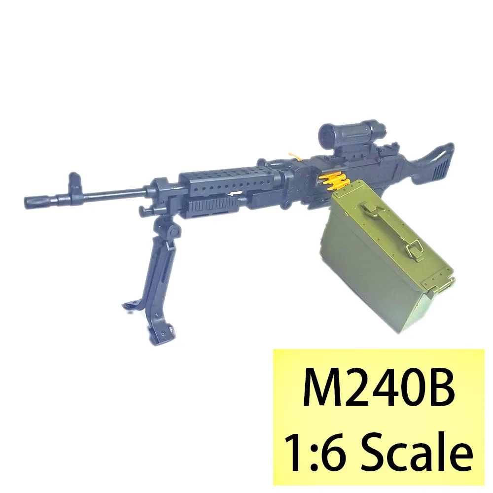 1/6 Scale M240B Machine Gun Assemble Model Puzzles Bricks Military Weapon Sand Table Toy For Action Figure