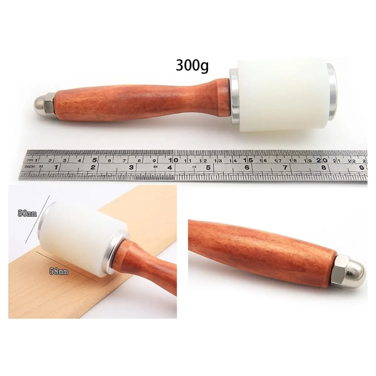 STOCK-Professional Leather Carving Hammer Leathercraft Mallet, Nylon Head for Handmade DIY Tool Stamping Sew Cowhide
