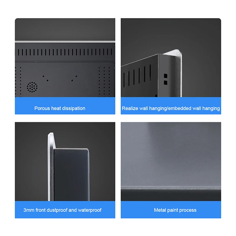 Monitor Industri Sentuh Kapasitif 15.6/17/18.5/19 Inci dengan Antarmuka USB VGA HDMI untuk Tampilan Tertanam Panel Tahan Air