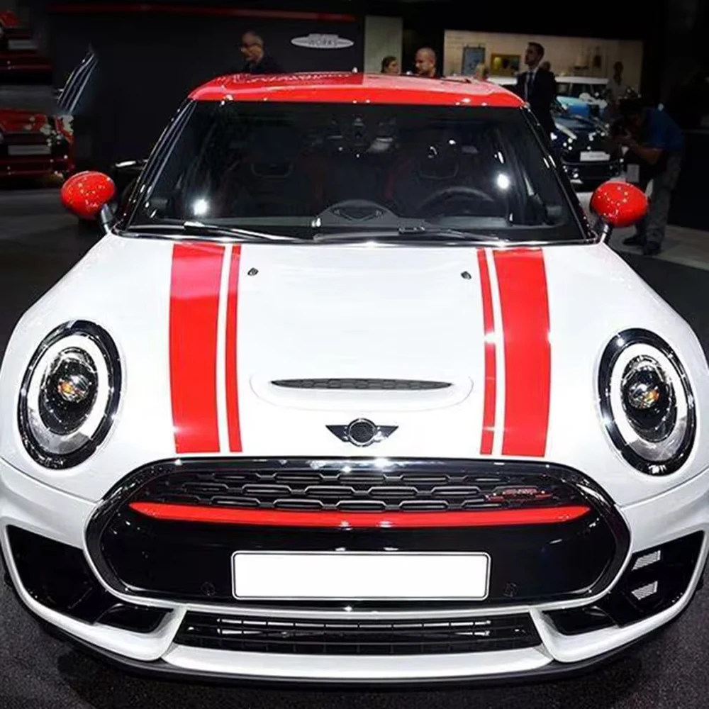 For Mini Cooper S JCW F54 Clubman Exterior Accessories Car Engine Hood  Trunk Body Side Skirt Stripes Auto Decals Vinyl Stickers