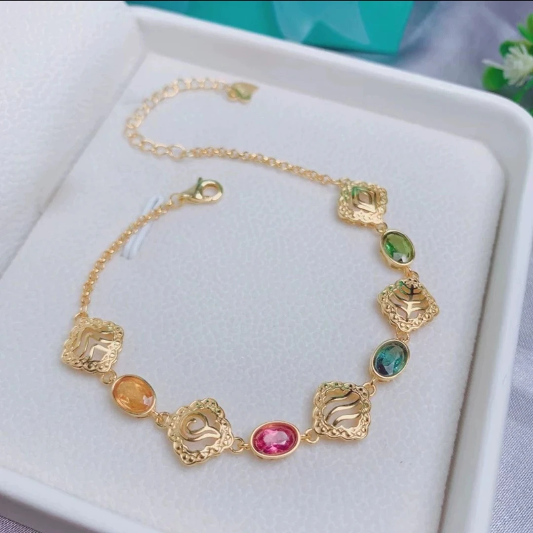 

KJJEAXCMY Natural Tourmaline S925 silver exquisitely Bracelet Full of Simple,Elegant Simple Design Bestseller for Birthday