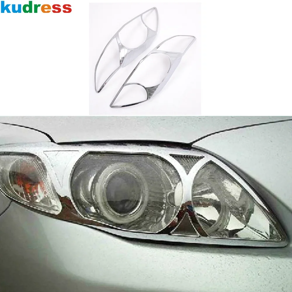 Car Front Head Light Lamp Cover Trim For Toyota Corolla 2010 2011 Chrome Headlight Headlamp Frame Molding Trims Accessories