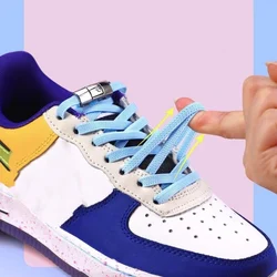 8MM 2023 No Tie Shoe Laces Press Lock Shoelaces Without Ties Elastic Laces Sneaker Kids Adult Widened Flat Shoelace for Shoes