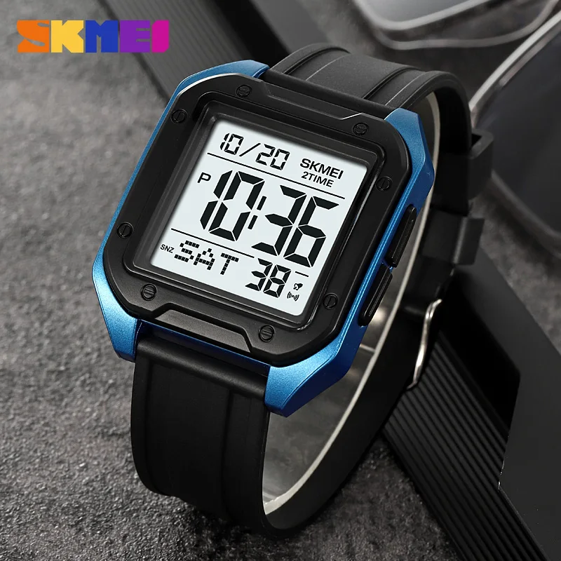 

Skmei уличные военные наручные часы с секундомером для мужчин, водонепроницаемый будильник с подсветкой, цифровые спортивные студенческие часы Reloj Hombre