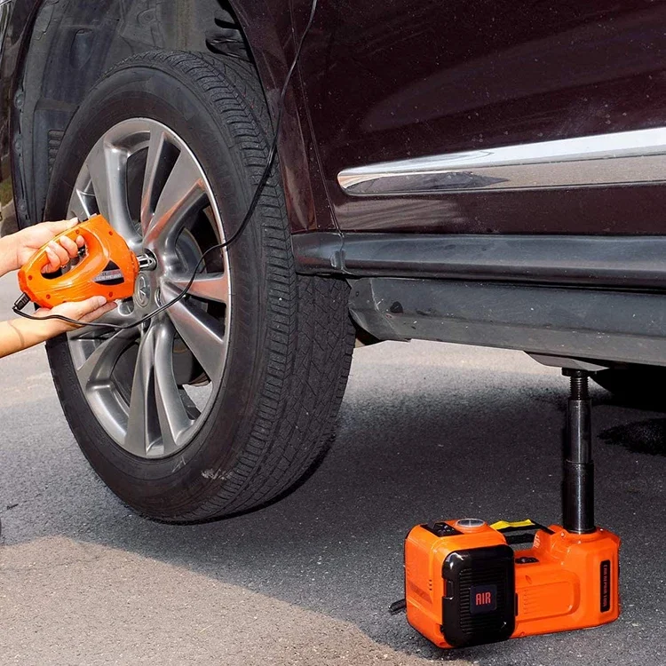 Gato de suelo hidráulico para coche eléctrico 3 en 1, 1-10T, gato eléctrico de 12v, 3 toneladas con bomba de aire y llave de impacto Eclctric