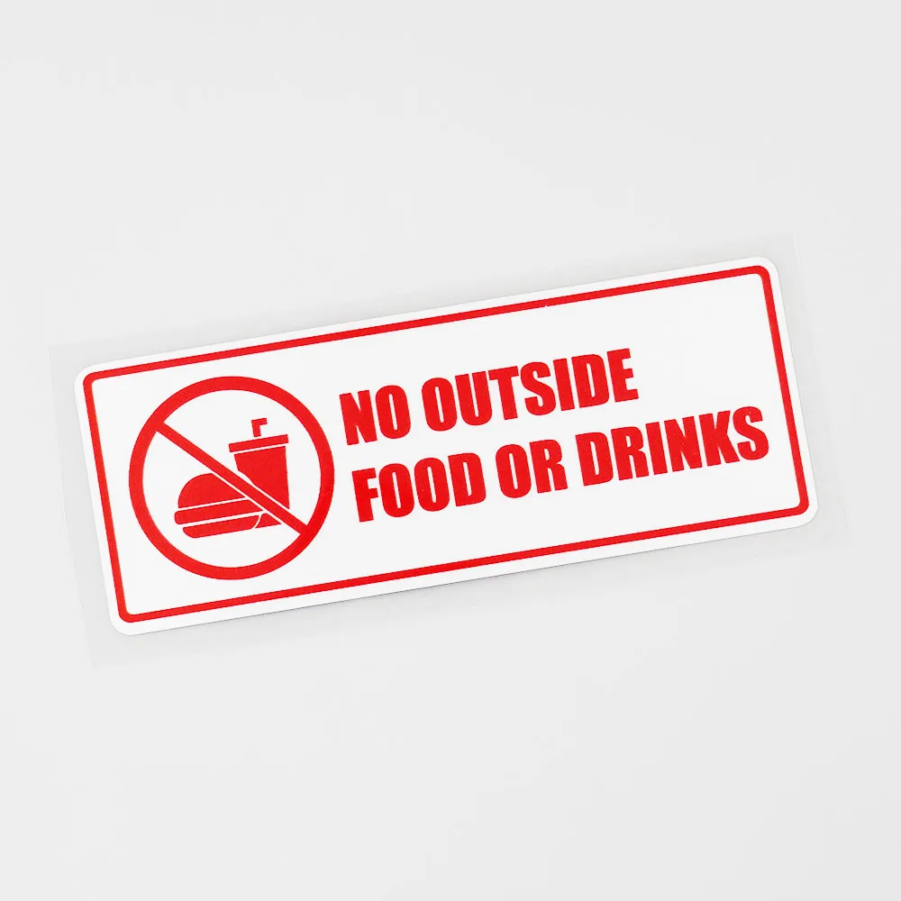 Personality Customization No Outside Food Or Drinks Graphical PVC Decal Car Sticker 15CMX5.5CM