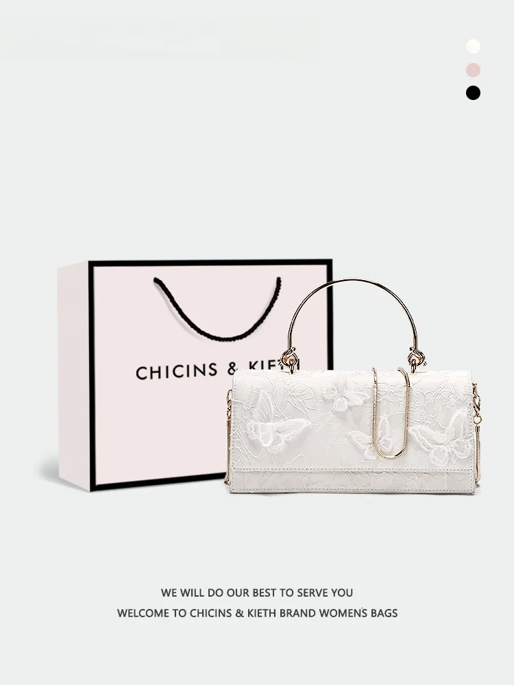 

Сумка Ele Briti Sle с вышивкой, женская сумка на плечо, роскошная цепочка, новинка 2025 года, женская сумочка Chicins &Kieth