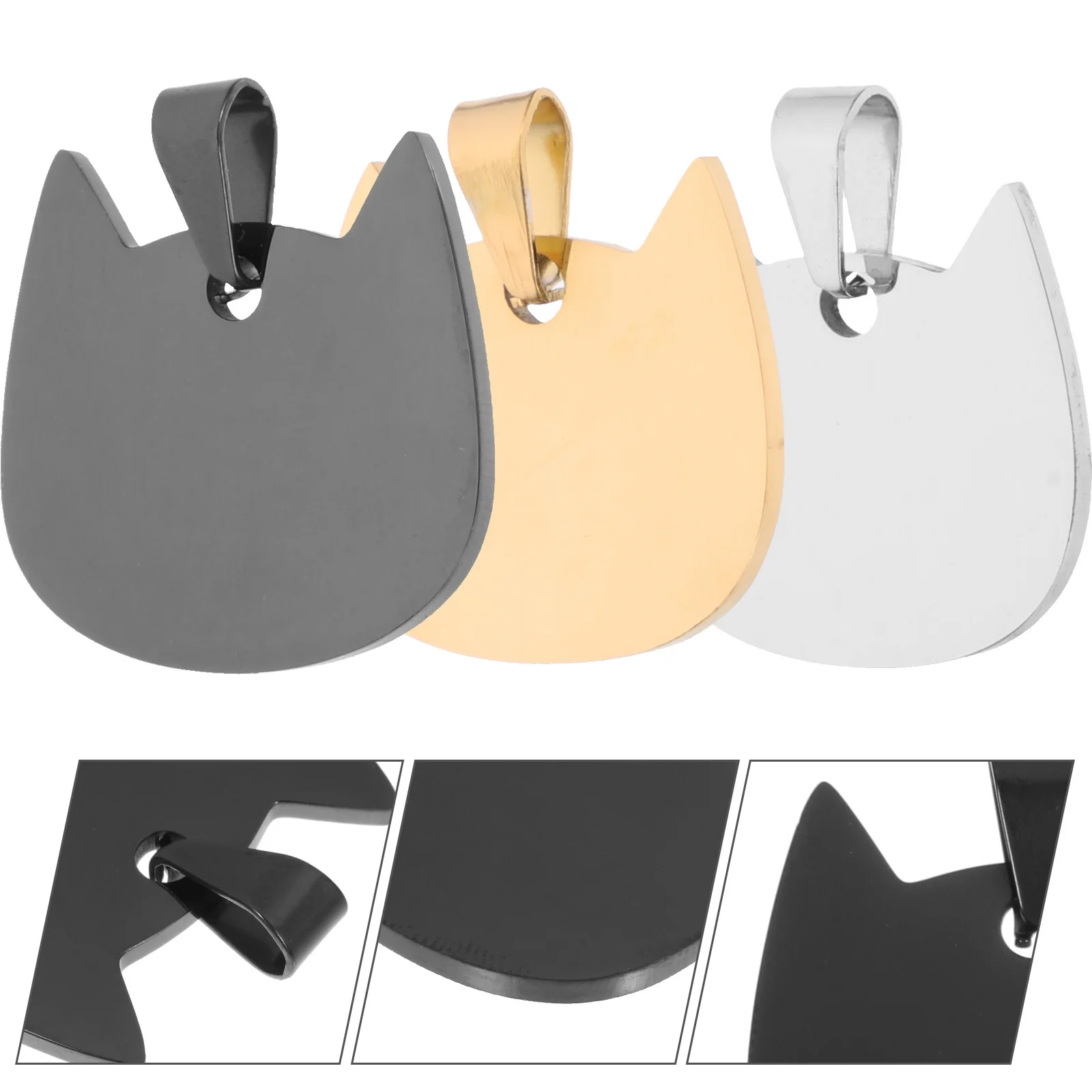 

3pcs Pet Identity Tags Stainless Steel Custom Engraved Dog Name Tag For Pets Anti-Lost Collar Lightweight Puppy Cat Jewelry