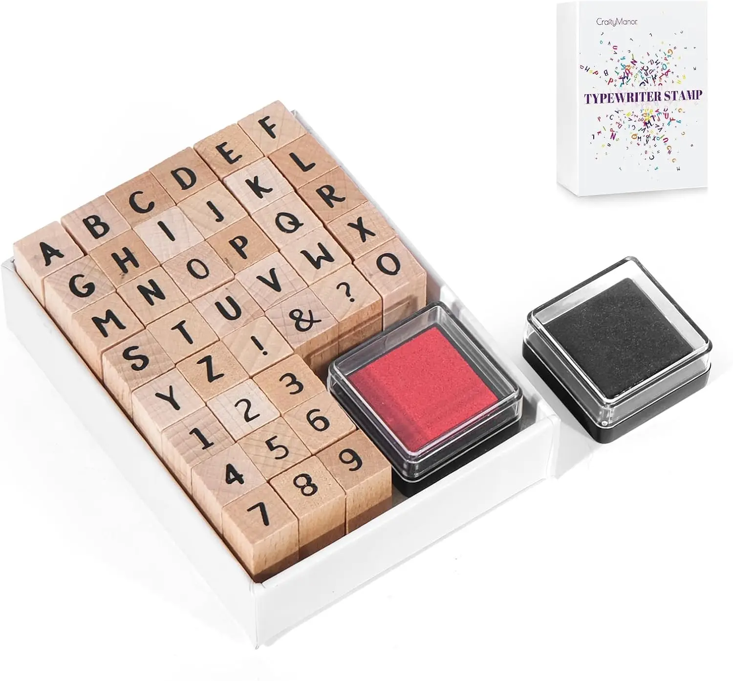 

39 PCS Small Letter Stamps and Ink Pads for Crafting, Clay Alphabet Wooden Rubber Stamp Kit, DIY Scrapbook Supplies for Card Making