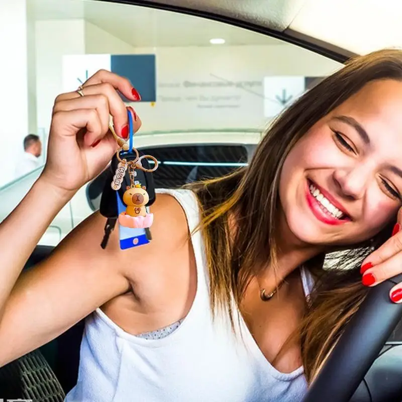 Cute Capybara Keychain Capybara Doll Backpack Purse Pendant Funny Capybara Bag Charm Cute Animal Figure Pendant For Bags