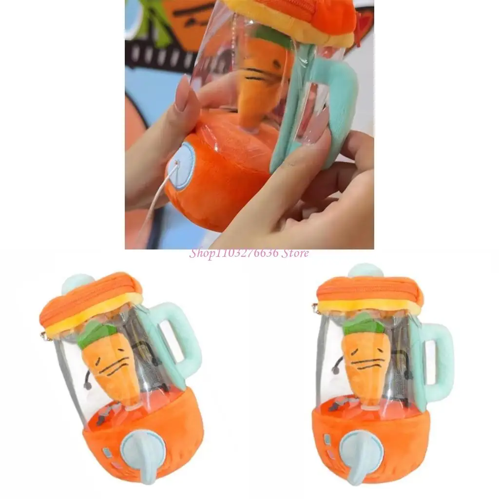 

R6FD 15cm Plush Carrot Juicer Toy For Engaging Kids Activities Wind-up Carrot Unique Carrot Juicer Plush Toy Rotating Carrot
