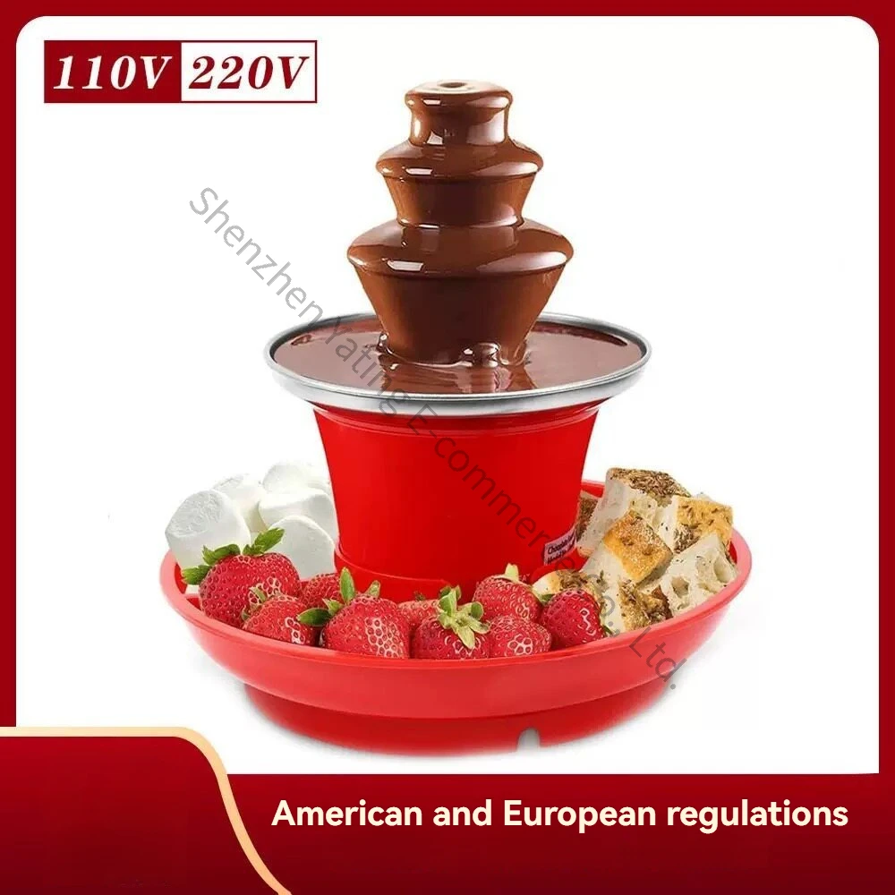 DIY Mini Chocolate Fountain Machine Three-layer Waterfall Melting Machine Heating Melting Tower Home Party Children's Activities