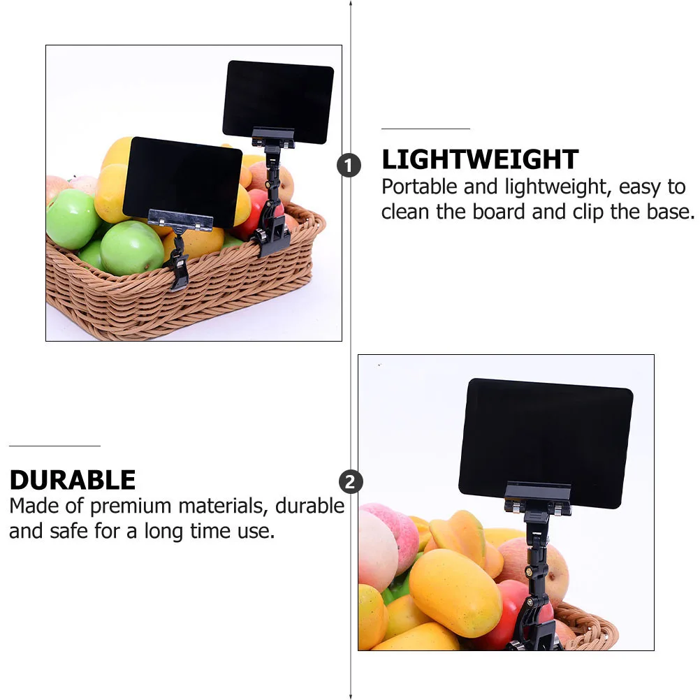 

2Pcs Advertising Price Tag Holder Premium Material Durable Label Clip for Restaurants Shops Supermarket Display Stand