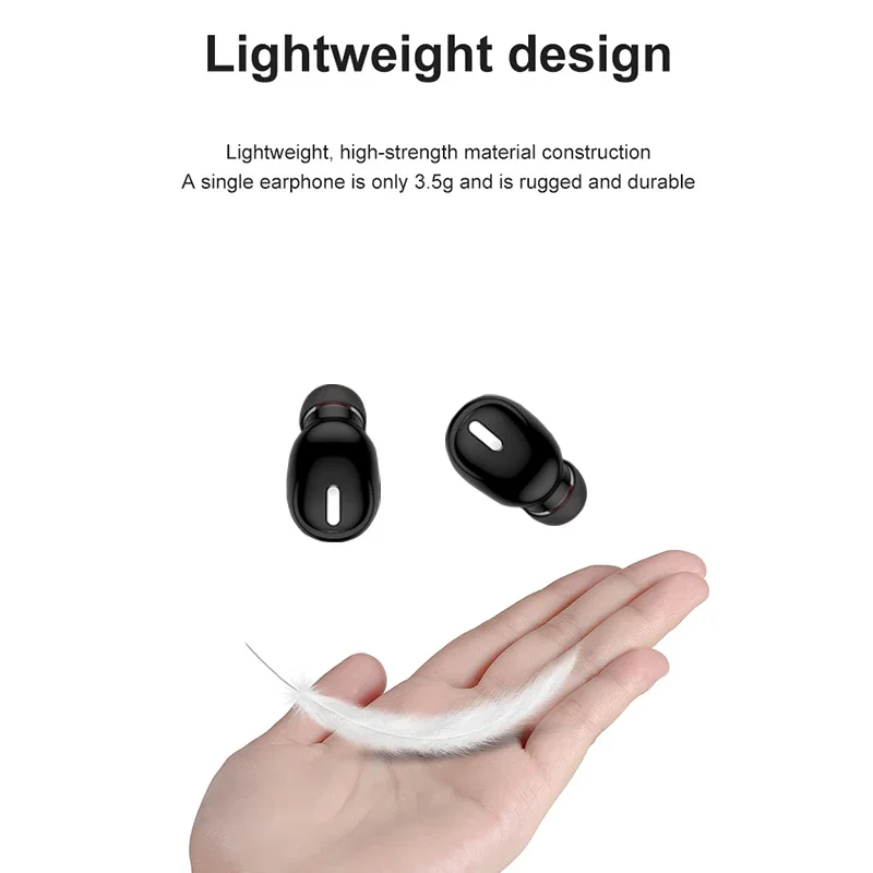 Bluetooth-compatible 5.0 Wireless Earbud Single Mini Invisible Headphones Stereo Sound Headset For Smartphone Ipad Xiaomi Huawei