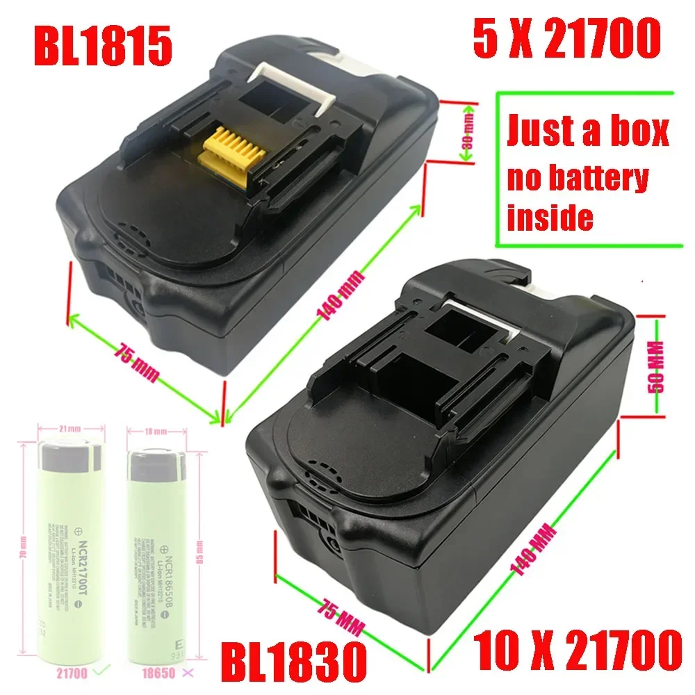 Li-ion Battery Case Pcb Proteção de Carregamento Circuit Board Shell Box Bl1860 para Makita 18v 3.0ah 9.0ah Caixas Bl1830 21700