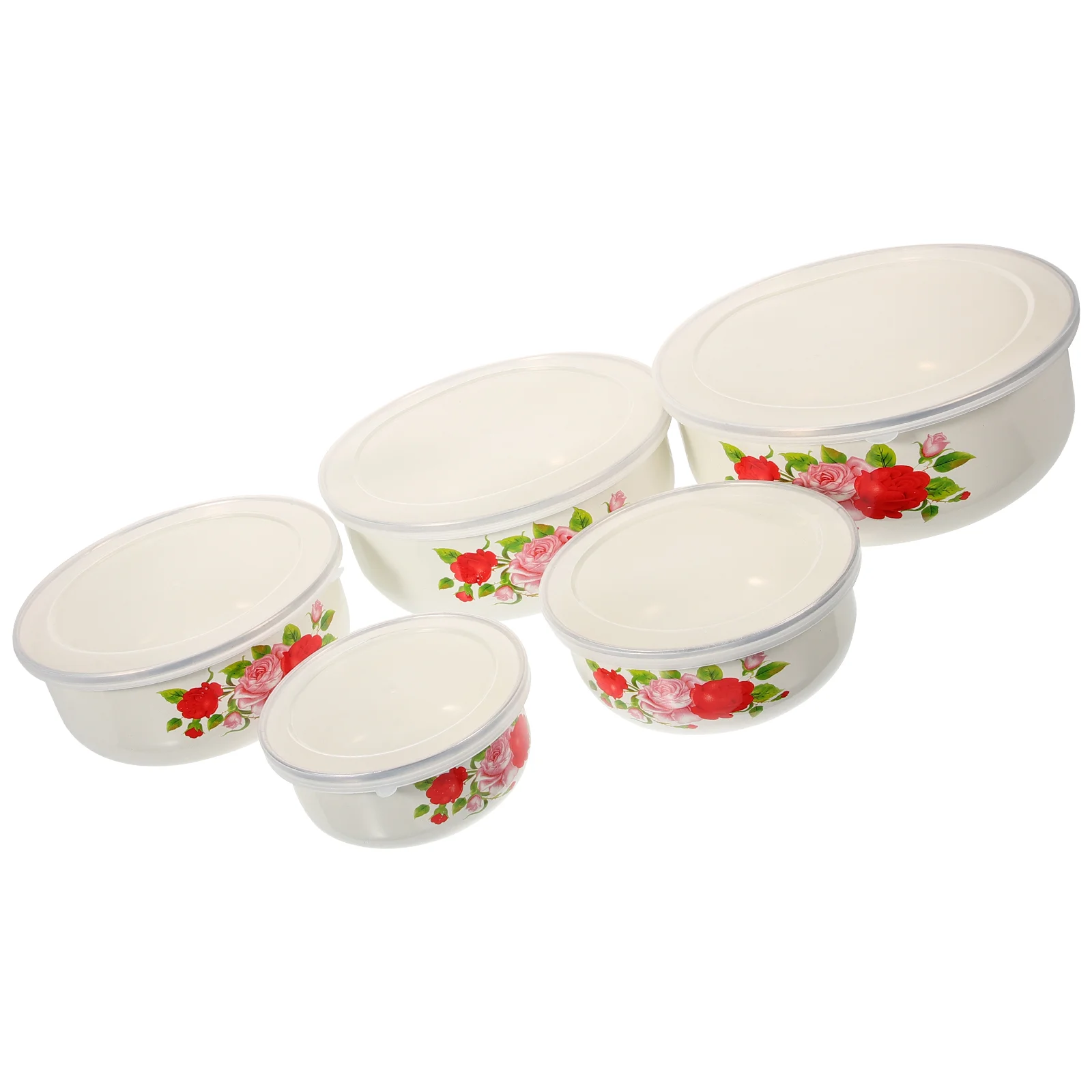 

Noodle Bowl Enamel Covered Containers for Food Metal Mixing Bowls with Lids Baby