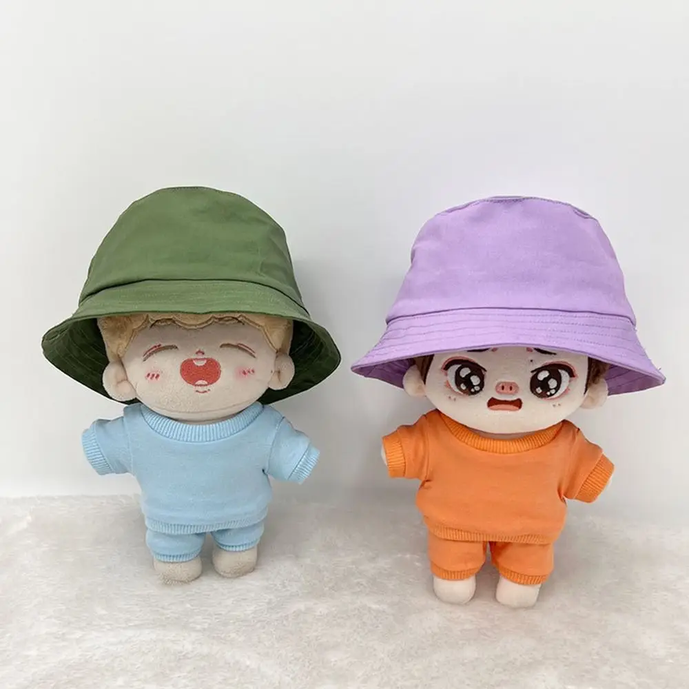 10CM Doll Hat Cotton Candy Color Bucket Hat For Idol Doll Clothes Accessories Plush Toys Miniature Caps For Ob11 Dolls