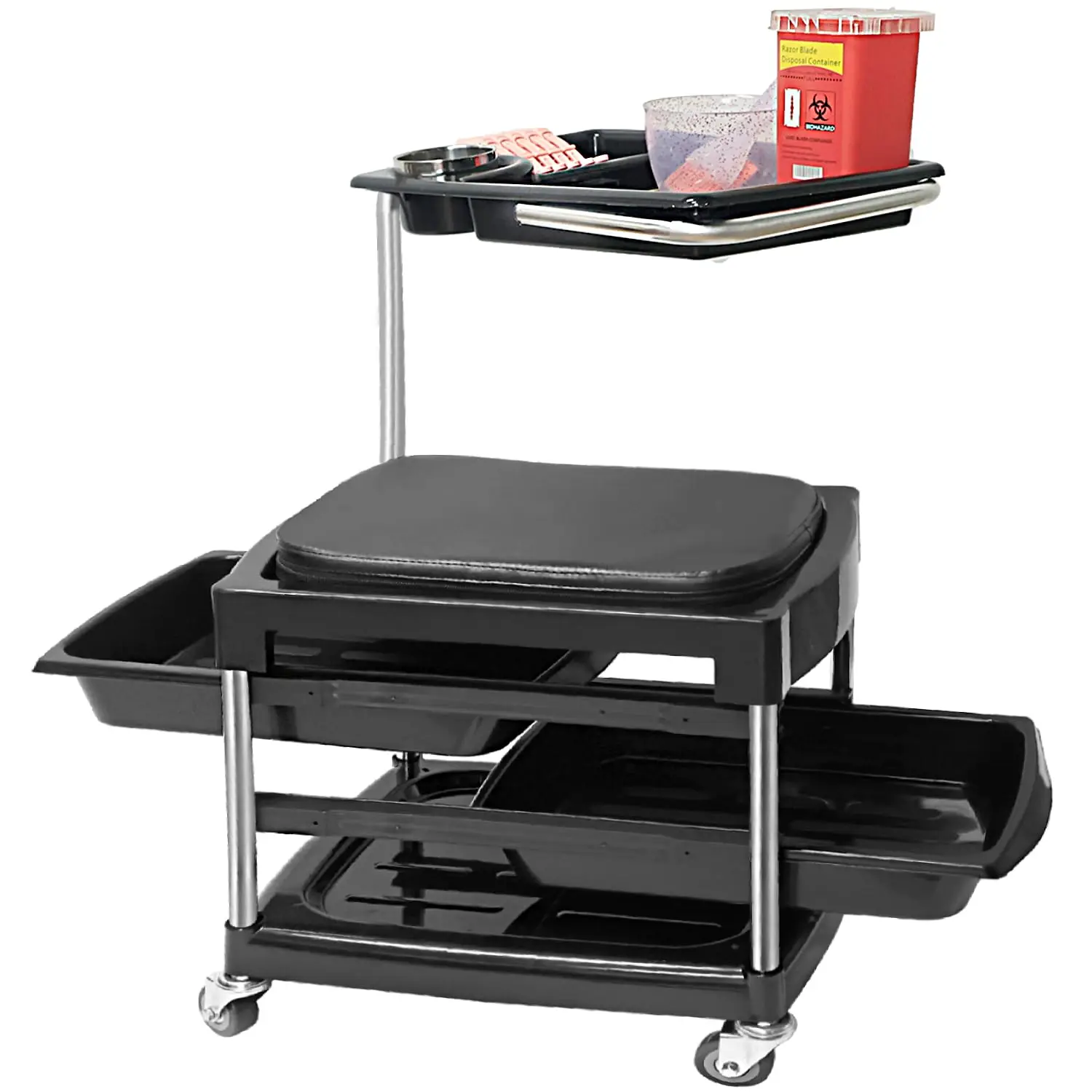 Portable Nail Beauty Chair with Two Tool Storage Drawers And Handcart - Nail Art And Pedicure Station