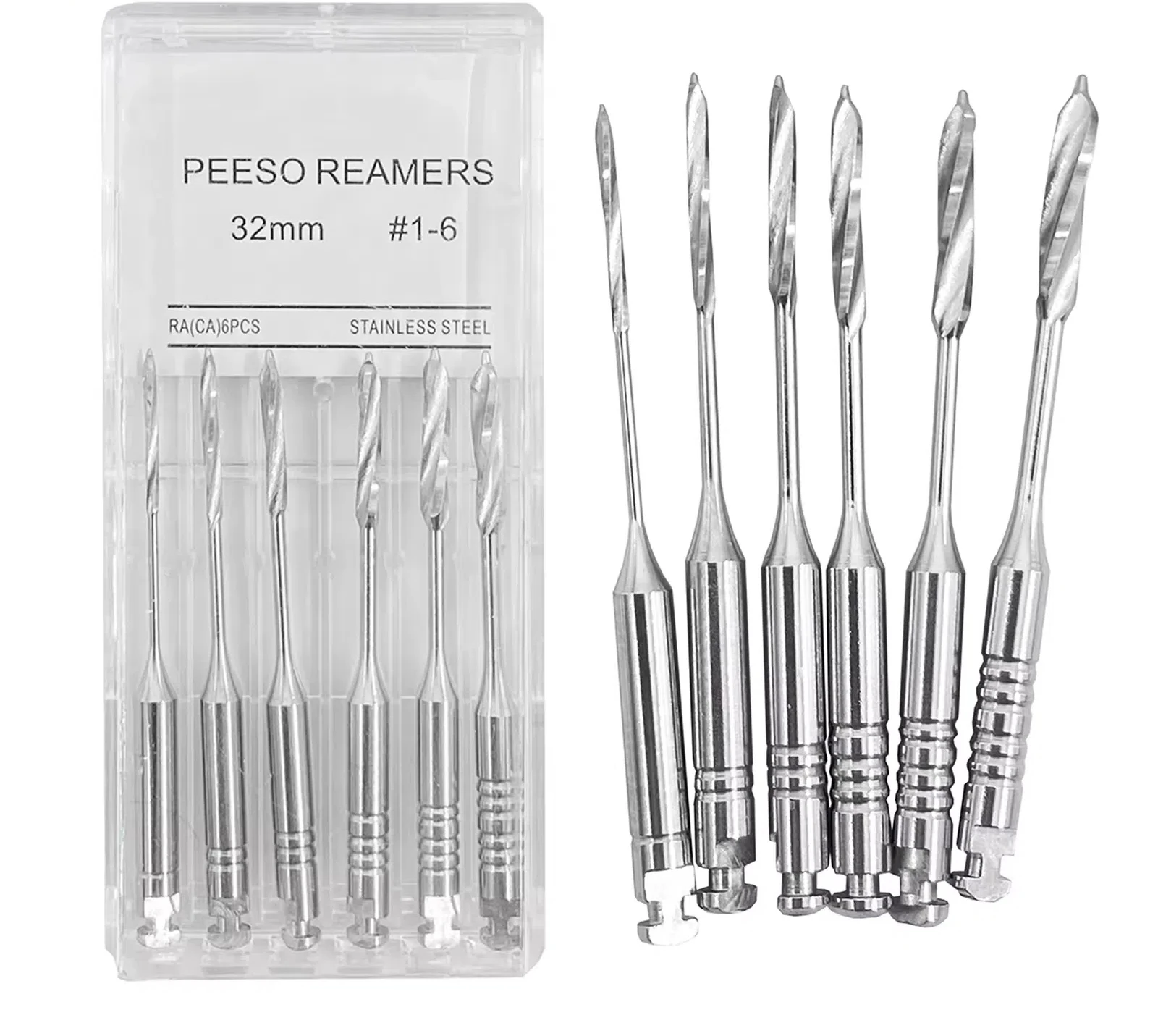 

5Box Dental Tools Root Cannal Endo Peeso Reamers Drill 28mm 32mm Stainless Steel Endodontic Instruments Dentist