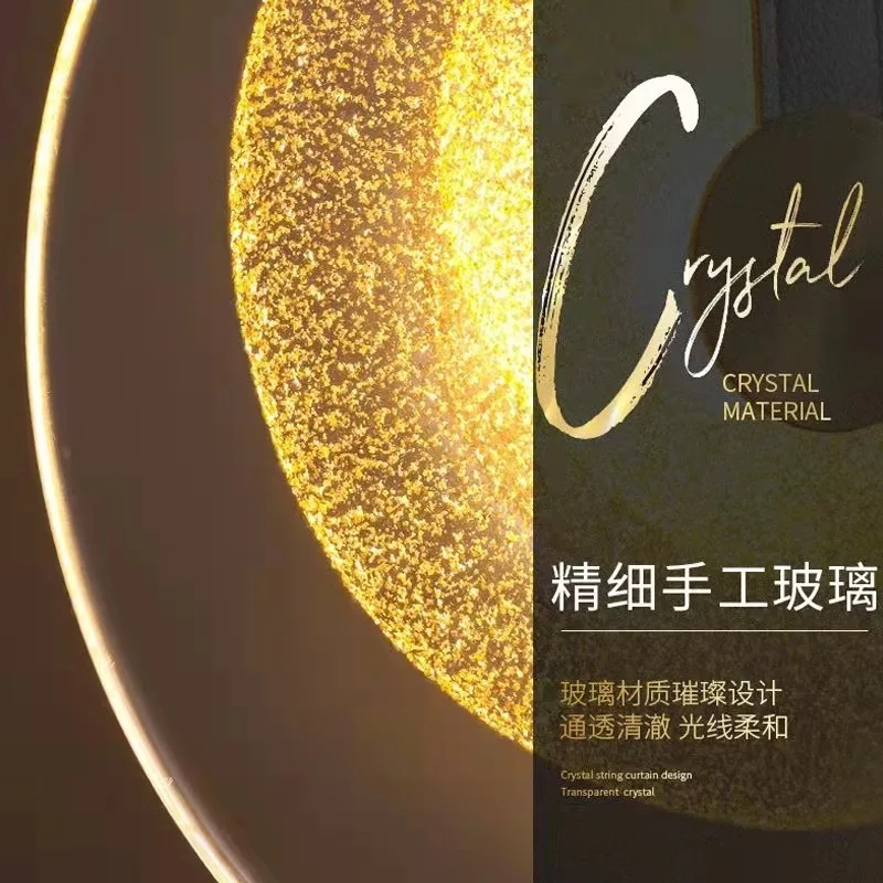 حزام مستدير فاخر خفيف بجانب السرير، بار مطعم إبداعي بتصميم حديث #4