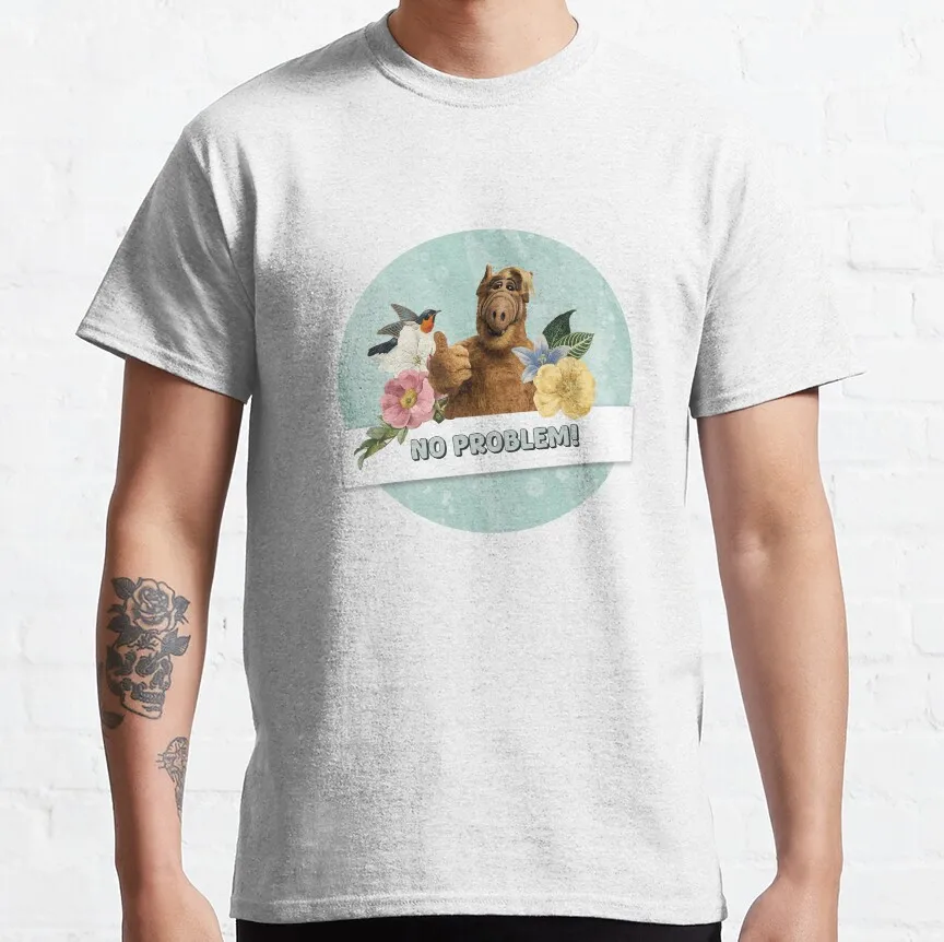 Alf No Problem- Gordon Shumway- TV Sitcoms graphic t shirts 90s Retro Style Alien t shirt Adult all