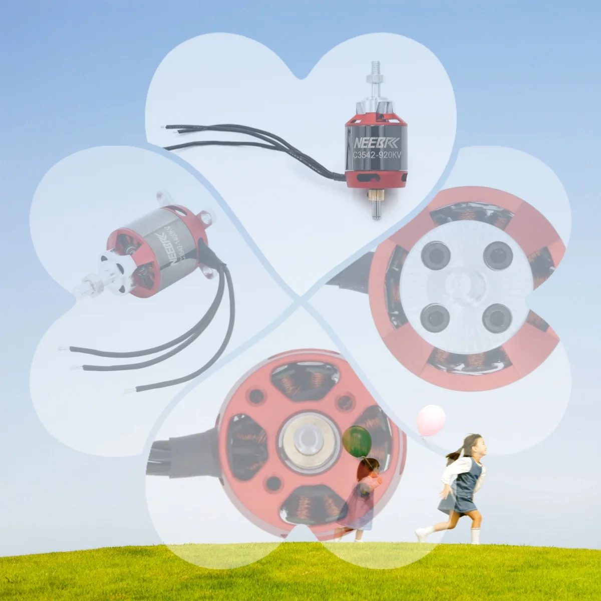 

4PCS NEEBRC 3542 920KV 1400KV Outrunner Brushless Motor 2-4S for RC FPV Drone Fixed-wing Airplane Glider Quadcopter Warbird