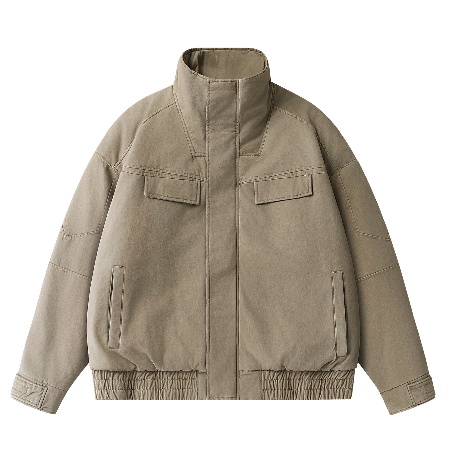 

Зимняя японская хлопковая куртка в стиле ретро Techwear 2025 года, американское винтажное свободное пальто унисекс с толстым теплым воротником-стойкой