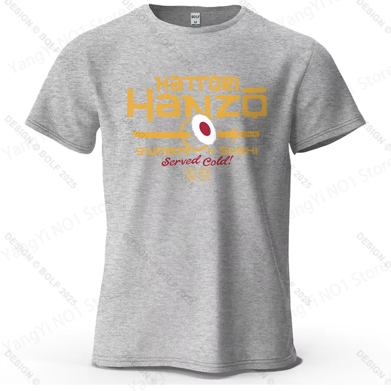 Hattori Hanzo Bedrucktes Herren-T-Shirt aus 100 % Baumwolle, übergroßes Anime-Mode-Grafik-T-Shirt für Damen, Tops, Streetwear, kulturelle Kleidung – Detail 8