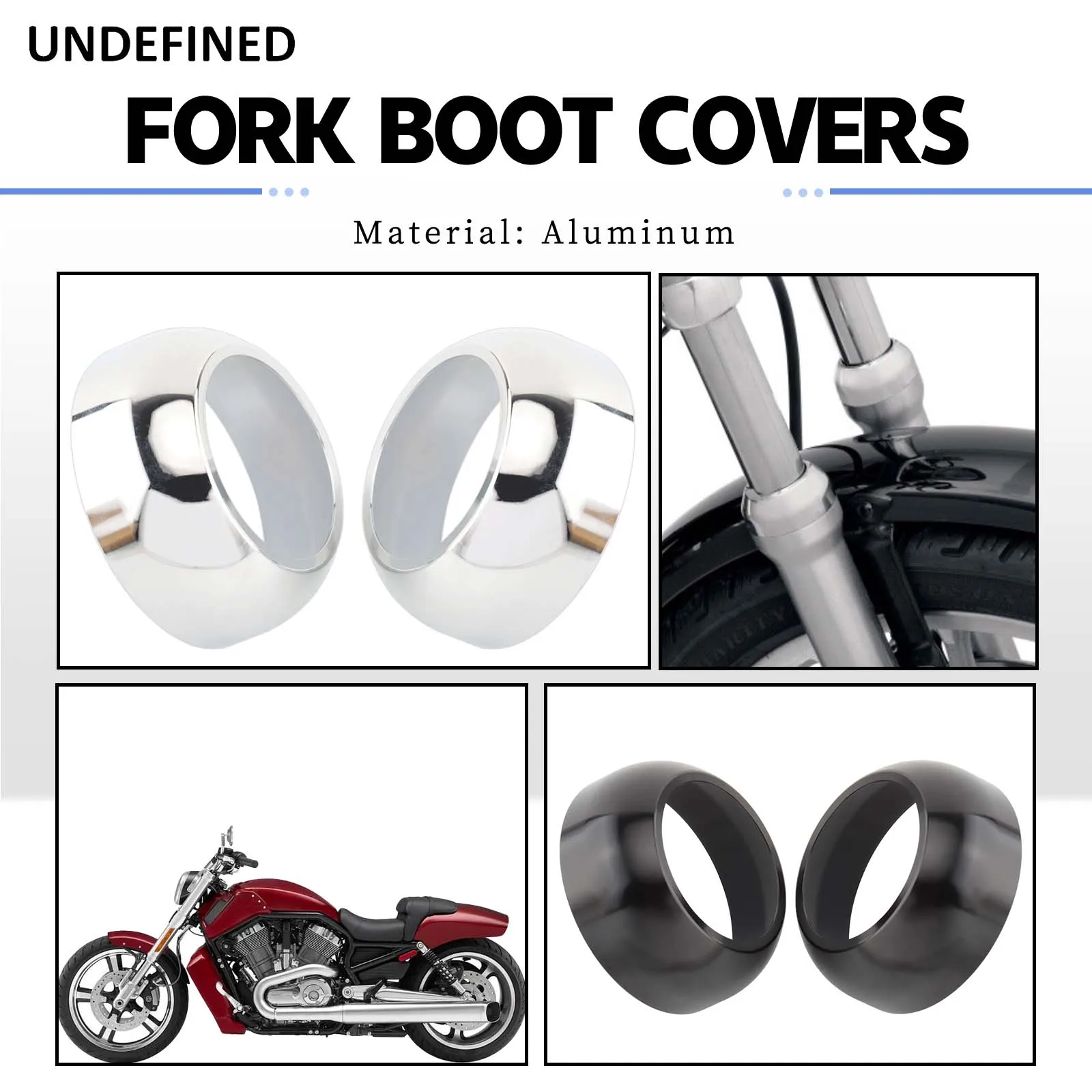 Chrome 39mm Fork Boot Cap Covers for Harley 88-21 Sportster XL 883 1200 Forty Eight Iron 883 Dyna 88-94 FXR 91-05 FXD Low Rider