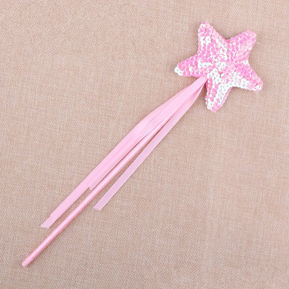 

3Pcs Shiny Glitter Star-Shaped Design Kids Fairy Wand for Girls Party Favors Stage Performance Prop Photo Accessory
