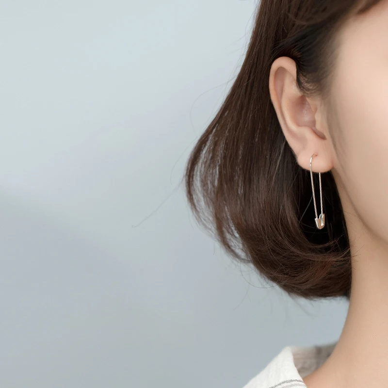 Modian Vintage Hyperbole Big Pin Dangle Earring for Women Sterling Silver 925 Simple Drop Earring Original Fine Jewelry Gift